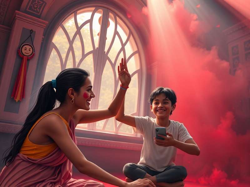 Holi Joy Journey community members celebrating together in-game